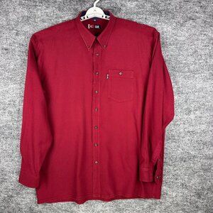 CORSUCCI CLUB MEN'S BUTTON DOWN DRESS SHIRT, XXL COLOR BURGUNDY